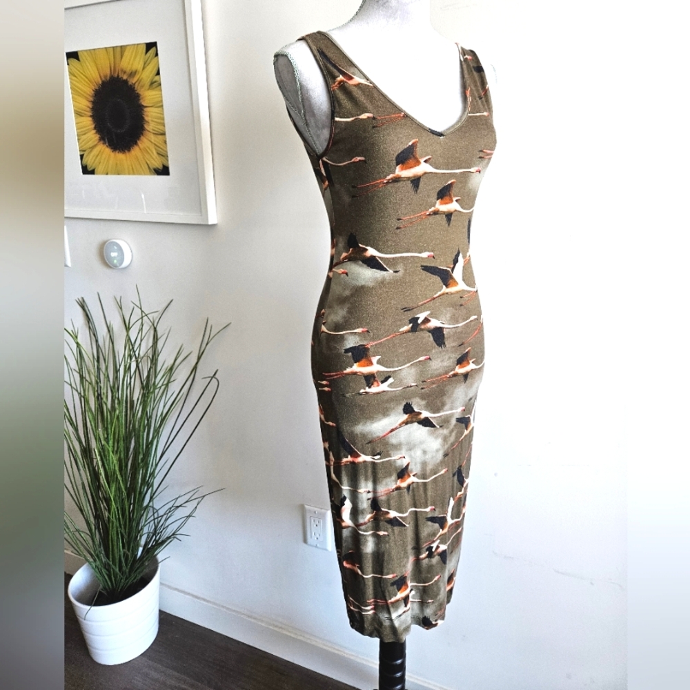 ISABEL DE PEDRO Flamingo Bodycon Dress